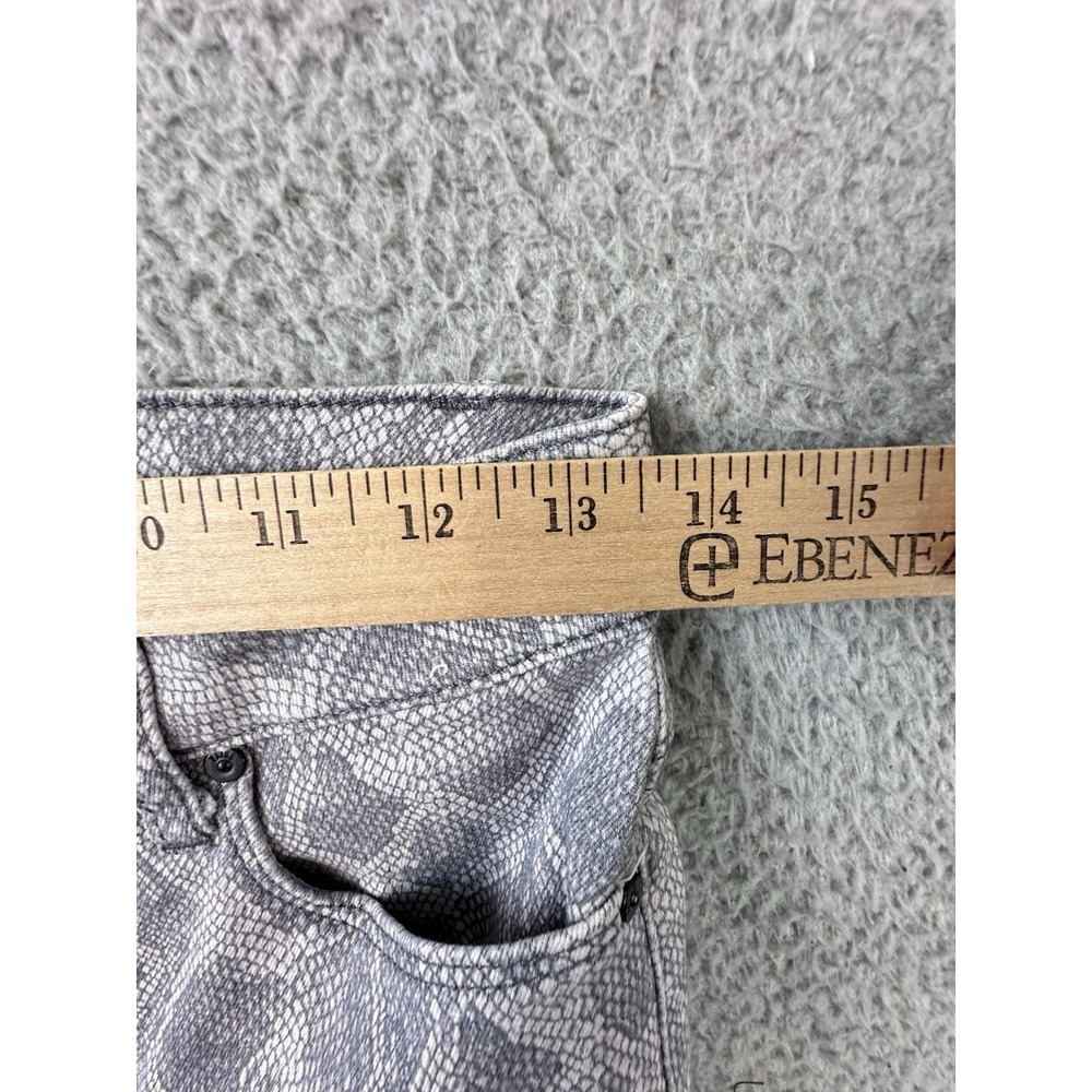 PAIGE Jeans Womens 26 Gray Hoxton Slim Snake Print Raw Hem 26x27 - Picture 10 of 14